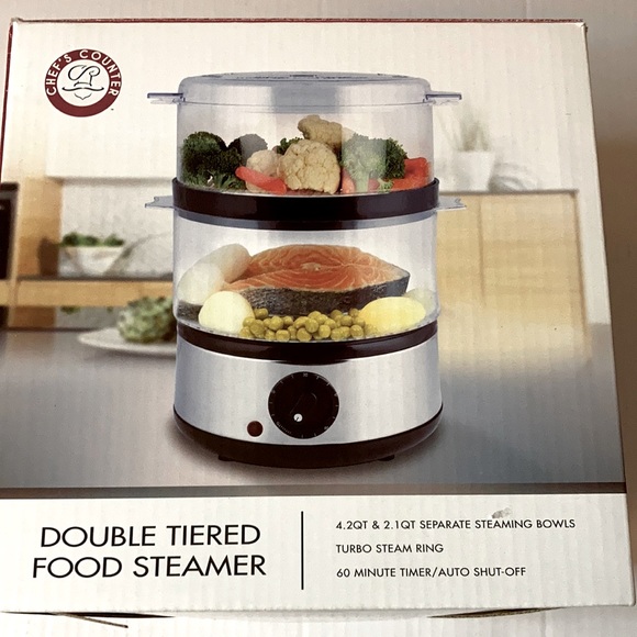 Chef”s Counter Double Tiered Food Steamer - Picture 1 of 9